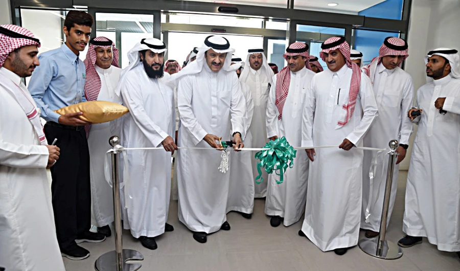 Prince Sultan bin Salman cuts the ribbon to inaugurate the National Aviation Academy of Saudi Arabia. (Photo/Supplied)