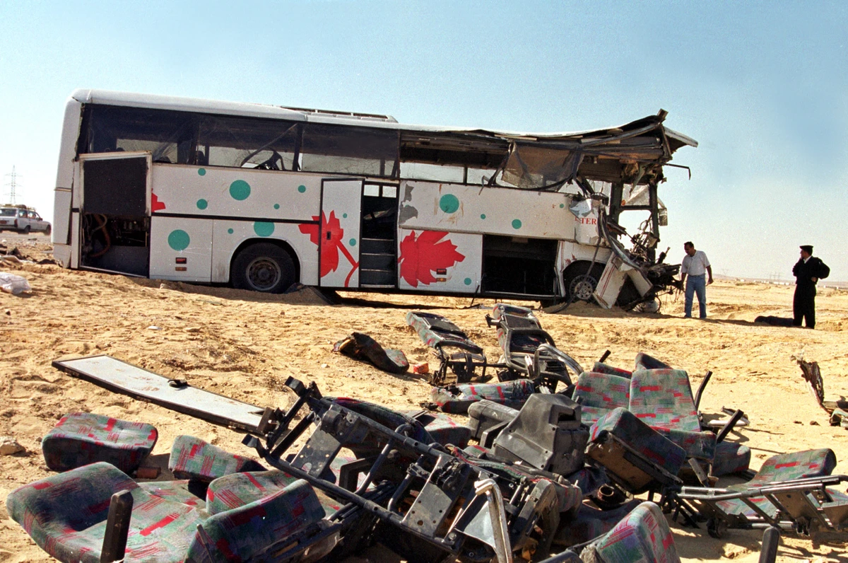 Five Sudanese people died and around 50 injured after a tourist bus transporting Sudanese passengers collided with a lorry on the Sohag-Qena desert road. (File photo/AFP)