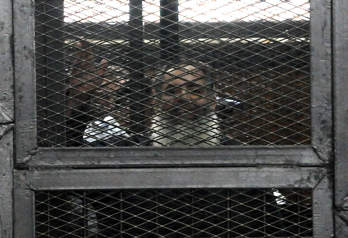 Hazem Salah Abu Ismail in court in a Cairo court in 2014. (AFP/File photo)