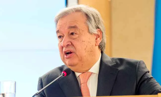 United Nations Secretary General Antonio Guterres addresses the 37th session of the United Nations Human Rights Council on February 26, 2018 in Geneva. (AFP)