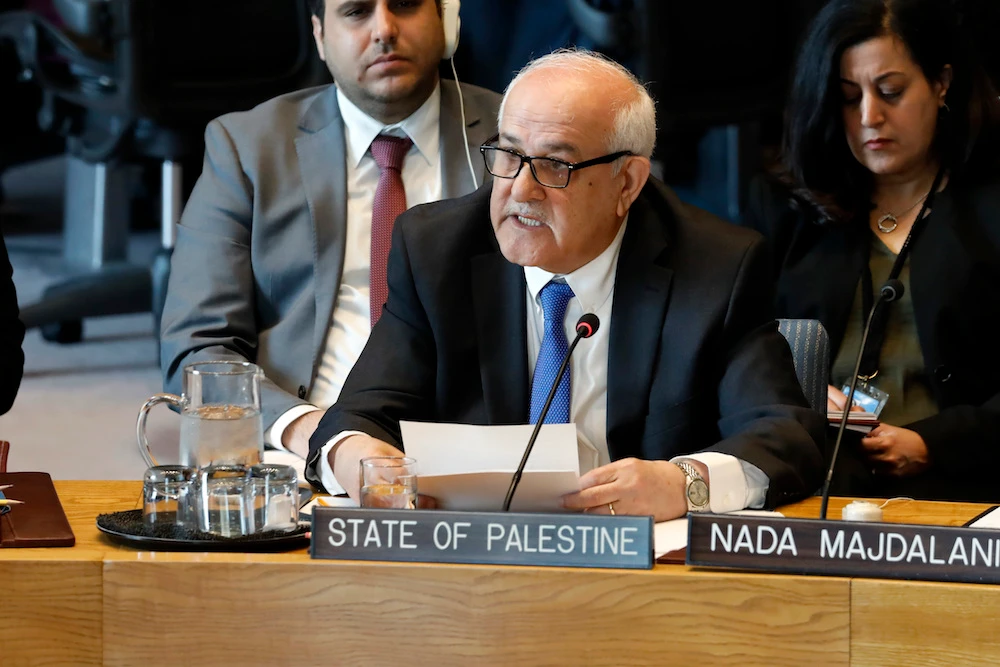 Palestinian Ambassador to the United Nations Riyad Mansour urged European officials to seize the initiative and not allow the US to be the preeminent player in the Middle East peace process. (File/AP)