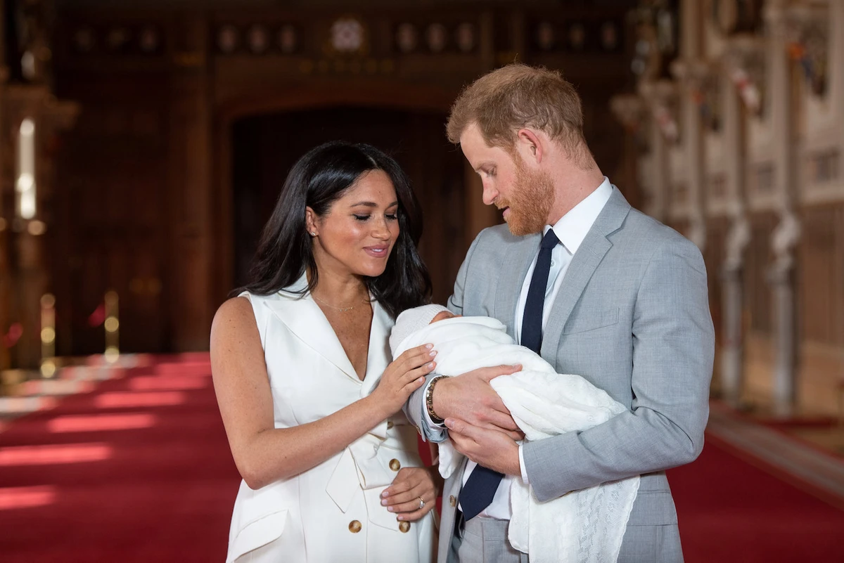 Britain's Prince Harry and Meghan, Duchess of Sussex are seen with their baby son, who was born on Monday morning, during a photocall in St George's Hall at Windsor Castle, in Berkshire, Britain May 8, 2019. (Reuters)