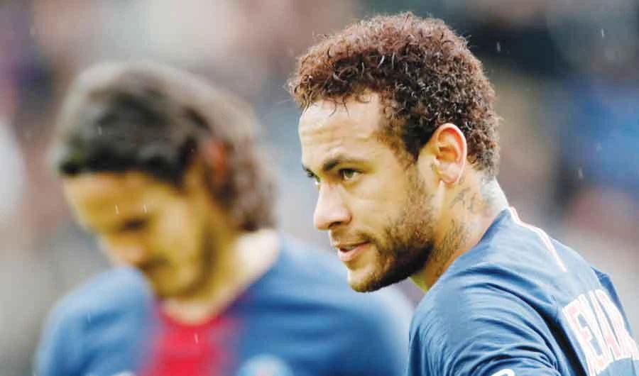 Paris St Germain’s Neymar during a match in Paris. (Reuters)