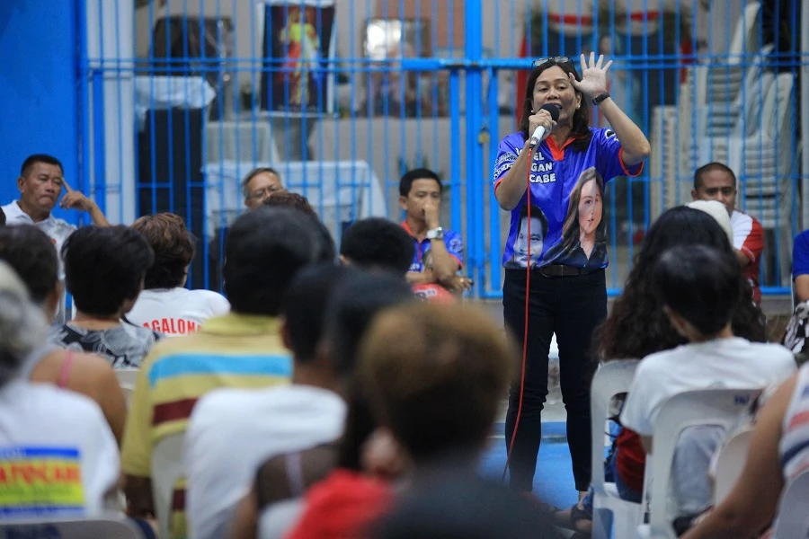 Gertrudes Batocabe never wanted to enter the Philippines’ cutthroat politics, but after her husband was shot dead, allegedly by a rival in midterm elections taking place on May 13, she felt bound to take his place. (AFP)