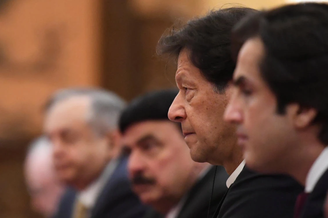 Pakistan's Prime Minister Imran Khan attends a meeting. (Reuters)