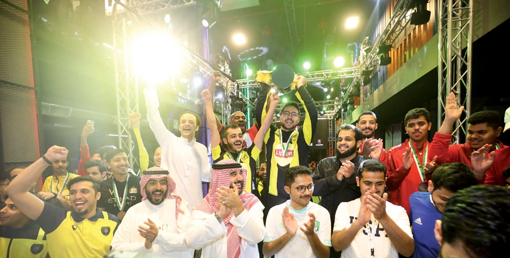 Al-Ittihad celebrates after winning the eSaudi Professional League. (Photo Supplied)