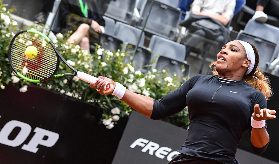 Serena Williams of the US in action against Sweden's Rebecca Peterson during their WTA Masters match on Monday. (AFP)