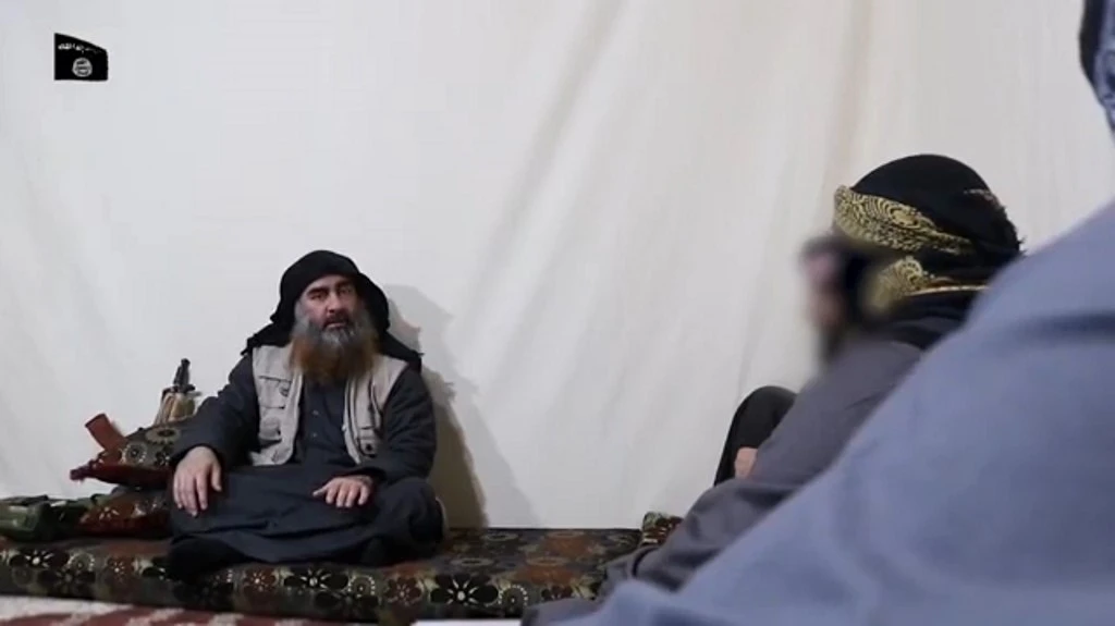 Above, an undated video grab shows the elusive Daesh leader Abu Bakr Al-Baghdadi at an undisclosed location. (Al-Furqan Media/AFP)