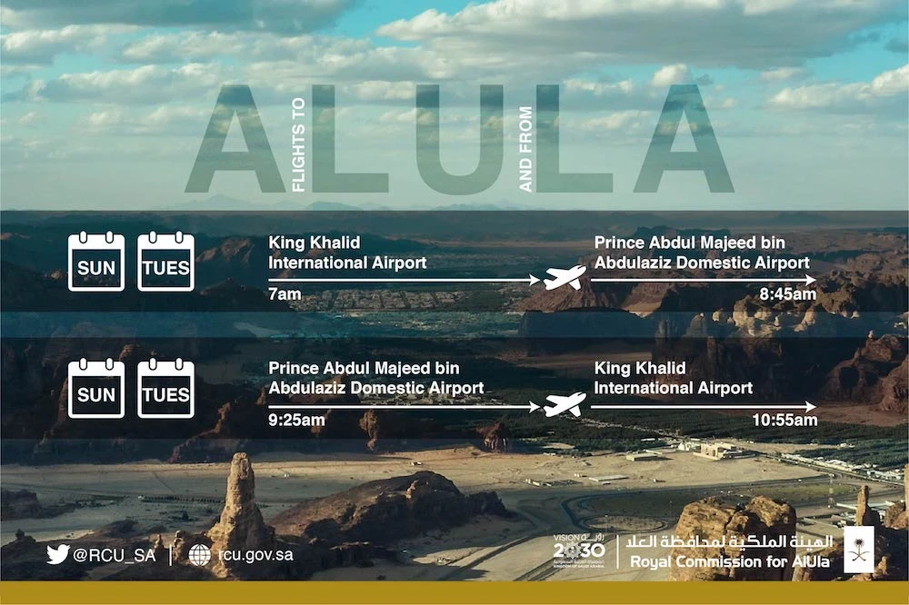 Saudia Airlines has added two new flights between the capital Riyadh and Al-Ula to meet the growing demand for travel to historic governorate. (Supplied)