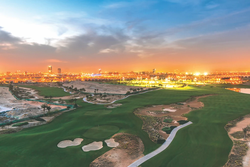 View from Damac hills overlooking Trump golf course and club. Such prestige projects have not prevented a large drop in Damac’s profits. (Shutterstock)