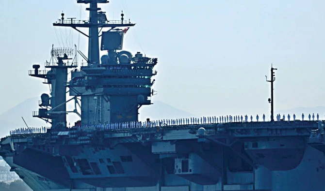 Currently docked at the port of San Diego, USS Abraham Lincoln along with other ships in the carrier’s strike group and a bomber wing is likely to be deployed to the Mideast. (AP)