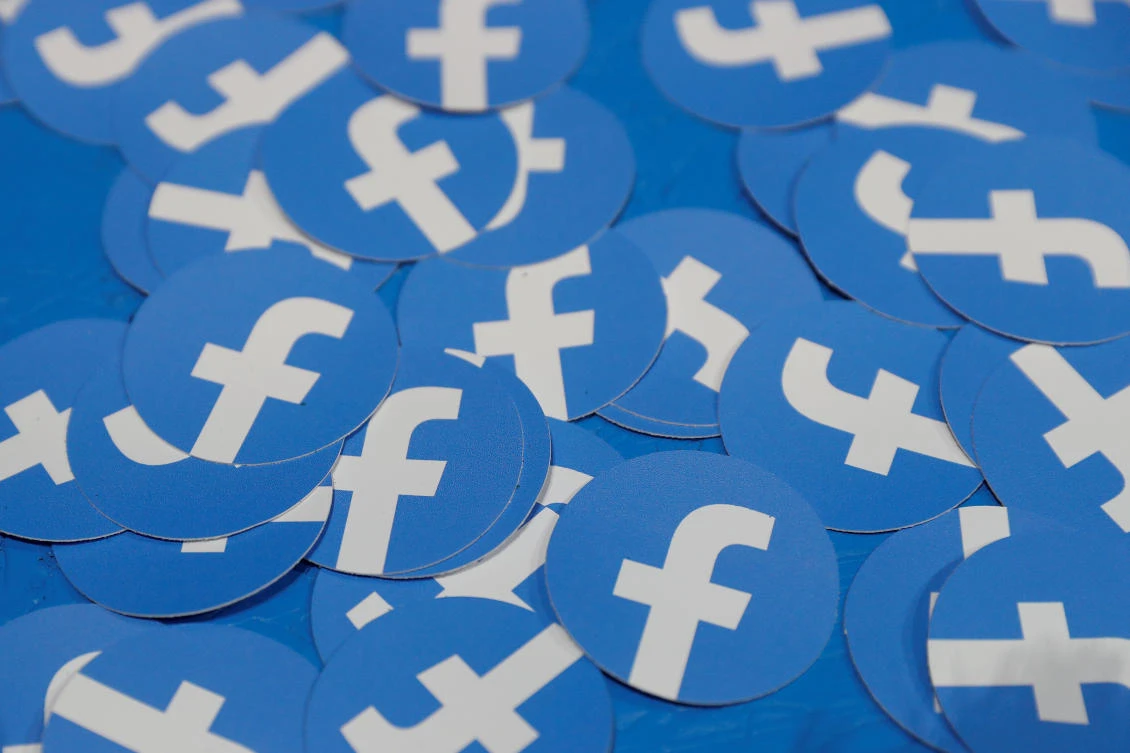 Stickers bearing the Facebook logo are pictured at Facebook Inc's F8 developers conference in San Jose, California, U.S., April 30, 2019. (Reuters)