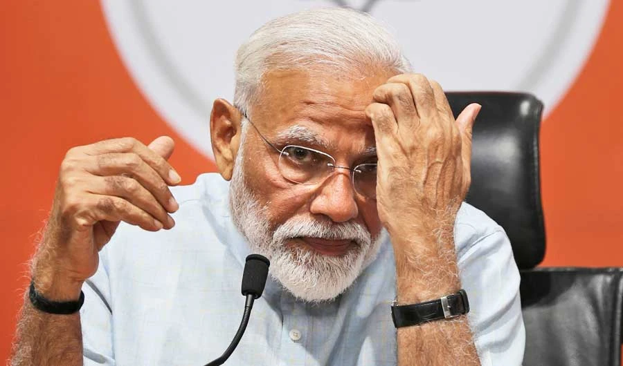 Indian Prime Minister Narendra Modi makes a press statement at the party headquarters in New Delhi, India, Friday, May 17, 2019. (AP)