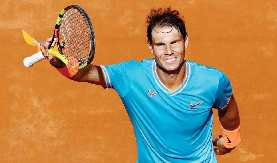 Rafael Nadal celebrates winning his quarter final match against Fernando Verdasco in Rome on Friday. (Reuters)