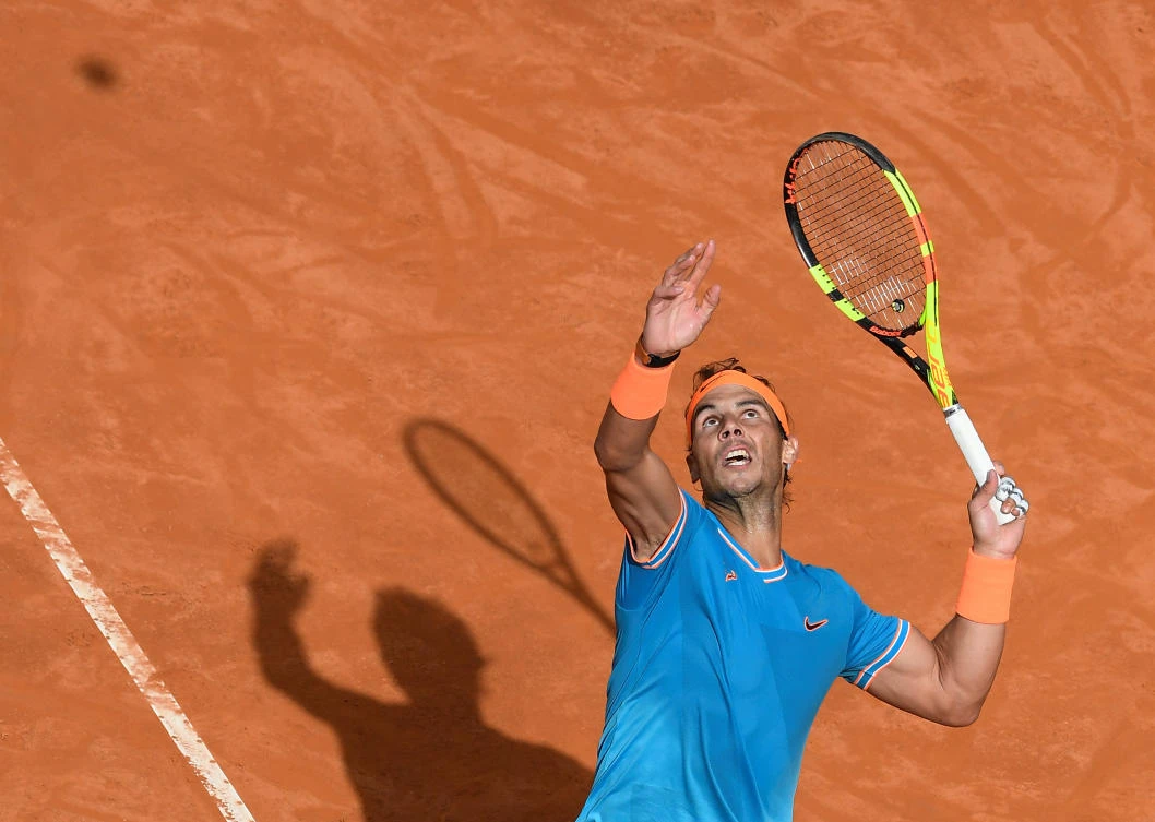Rafael Nadal in action during his semi final match against Greece's Stefanos Tsitsipas. (Reuters)