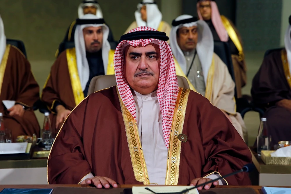 Bahrain’s foreign minister, Sheikh Khalid bin Ahmed Al-Khalifa, defended his country’s decision to host a White House-engineered summit to address the Israeli-Palestinian crisis, saying Bahrain’s only objective is to support the “brotherly Palestinian people.” (File/AP)
