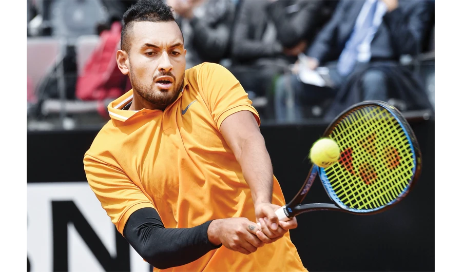 Nick Kyrgios during his match against Danill Medvedev in Rome. (File/AFP)
