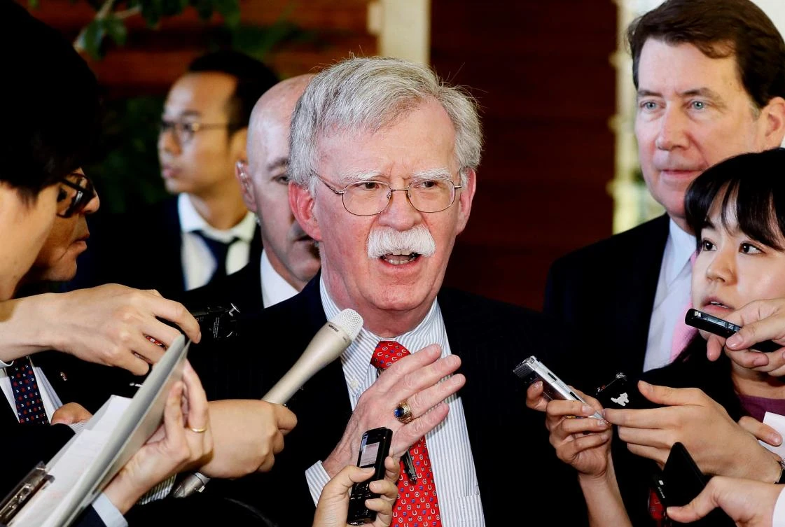 US National Security Adviser John Bolton called the North’s recent tests of short-range missile a violation of UN Security Council resolutions. (Kyodo News via AP)