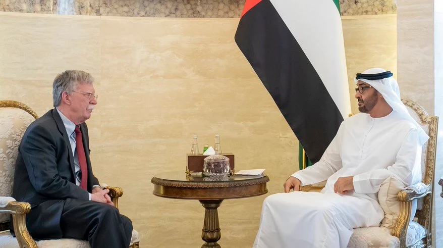 Bolton was received on Wednesday by Abu Dhabi Crown Prince Mohammed bin Zayed. (Emirates News Agency)