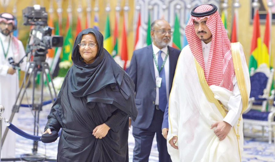 Bangladesh Prime Minister Sheikh Hasina arrives in Jeddah on Friday. (SPA)