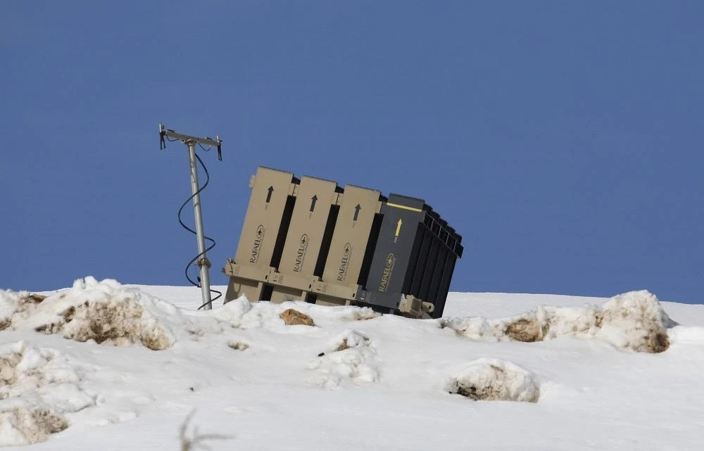 A battery of Israel's Iron Dome defence system, designed to intercept and destroy incoming short-range rockets and artillery shells, stands in Mount Hermon in the Israeli-annexed Golan Heights on January 21, 2019. (AFP)