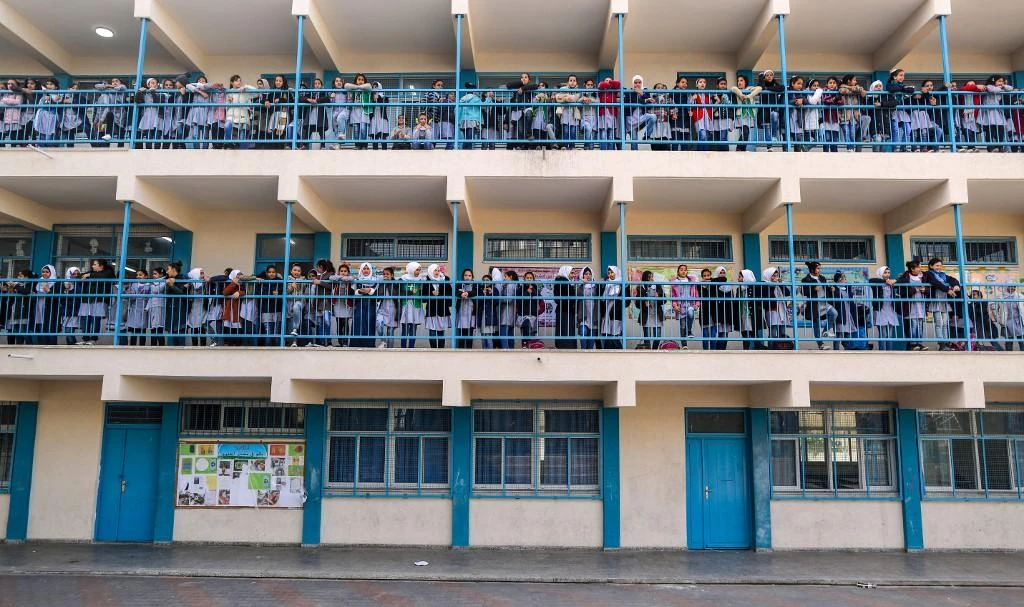 Representative of UN agency for Palestinian refugees, UNRWA, says class sizes grew from 30 to 50 students in the West Bank. (File/AFP)