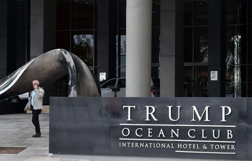 Property owner Orestes Fintiklis alleges that President Donald Trump’s hotel management company evaded income and social security taxes when it managed the former Trump Ocean Club International Hotel & Tower. (AFP)