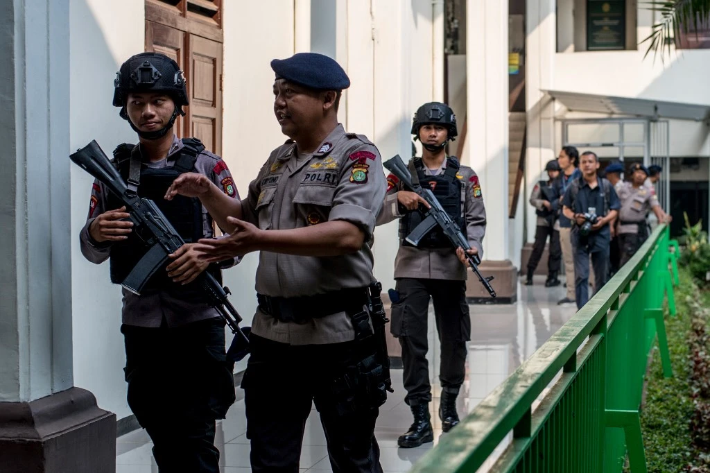 Authorities said the suspect is in the hospital with injuries in his hand and abdomen. (File/AFP)