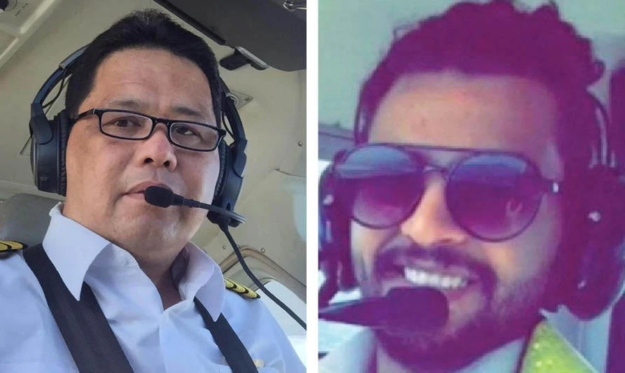 Saudi student pilot Abdullah Khalid Al-Sharif (right), Capt. Jose Nelson Yapparcon, his flight instructor.