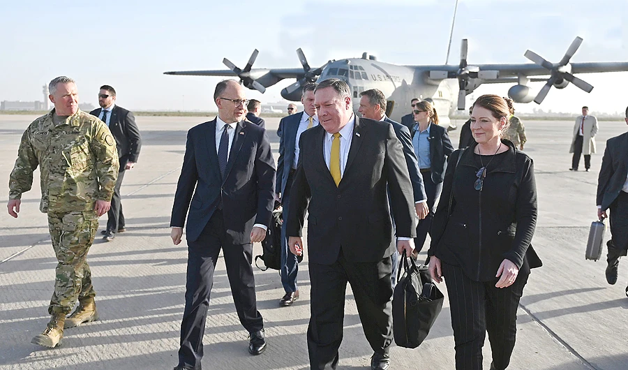 US Secretary of State Mike Pompeo visited Iraq in May amid increasing tensions between Washington and Tehran. (AP)