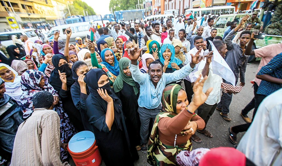 Supporters of the Sudan’s ruling Military Council rally in Khartoum. It has been two months since the army ousted former ruler Omar Al-Bashir. (AFP)