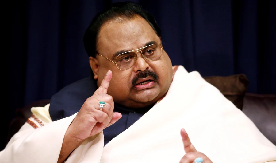 Founder of Pakistan's MQM party, Altaf Hussain, reacts during an interview at the party's offices in London. (Reuters/File)