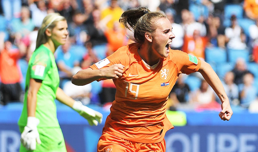 Netherlands' midfielder Jill Roord. (AFP)