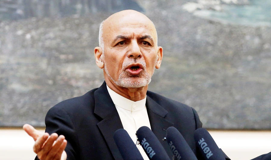 Afghan President Ashraf Ghani speaks during a news conference in Kabul, Afghanistan, in this file photo taken on July 15, 2018. (REUTERS)