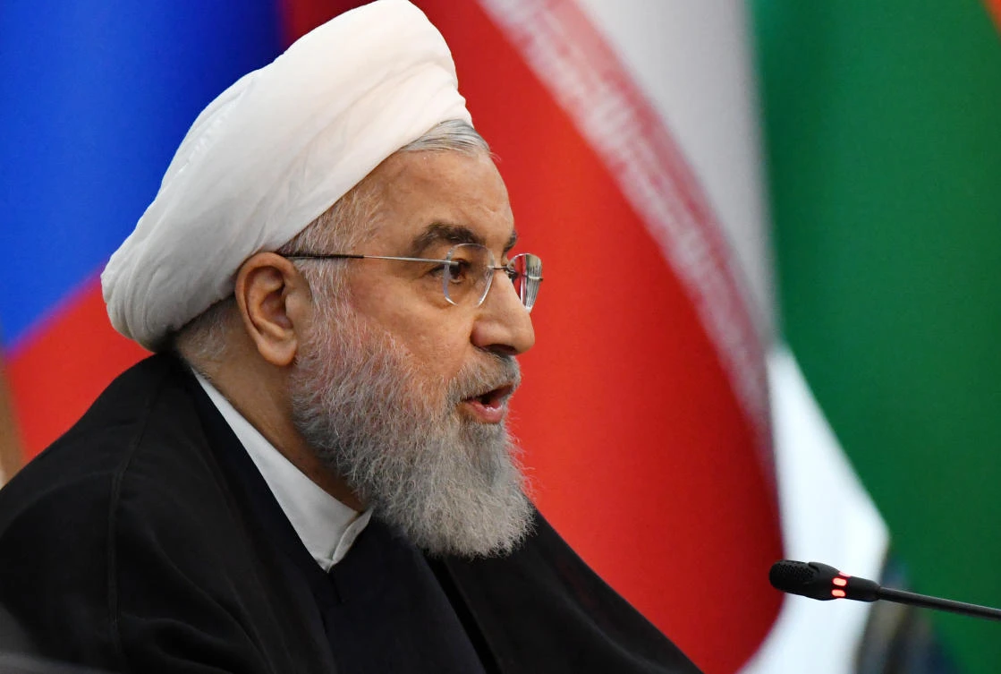 Iranian President Hassan Rouhani speaks during a session of the Shanghai Cooperation Organization summit in Bishkek, Kyrgyzstan, Friday, June 14, 2019. (AP)