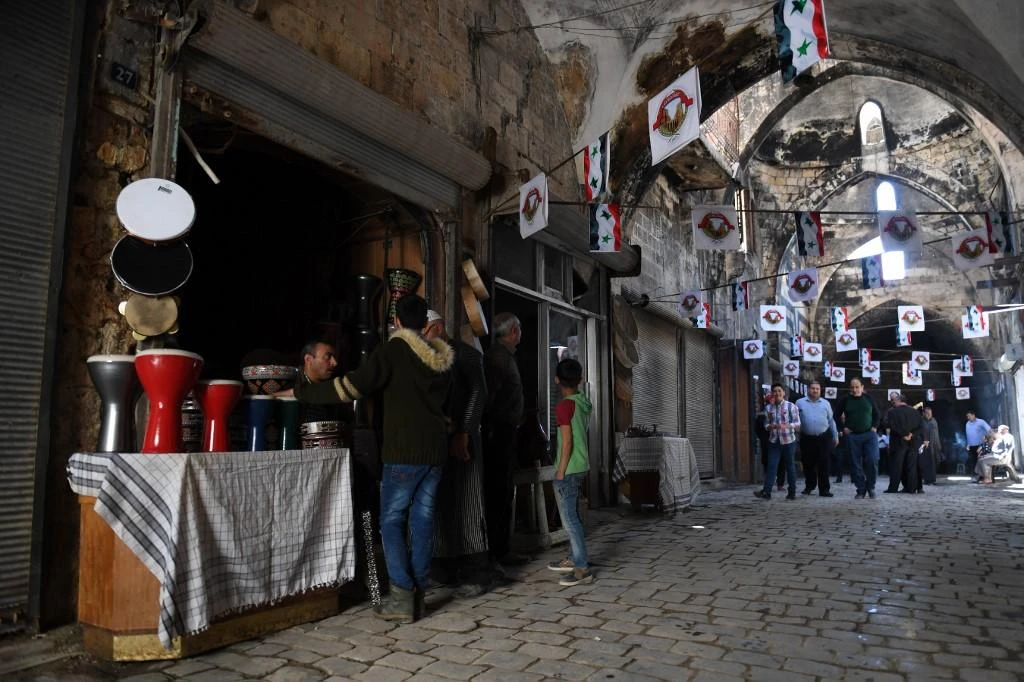 Khan Khair Bek empty shops show that most of the business owners stayed away. (File/AFP)