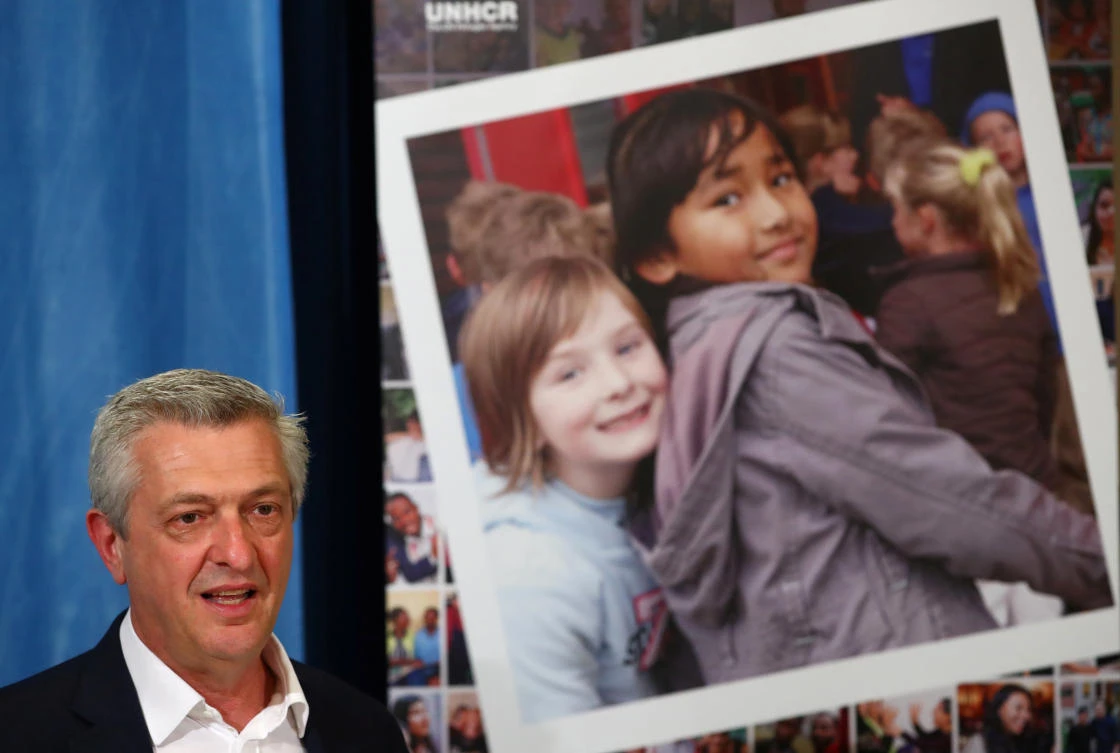 Filippo Grandi, the UN High Commissioner for Refugees, said it was ‘damaging’ to depict migrants and refugees as threats to jobs and security in host countries. (Reuters)