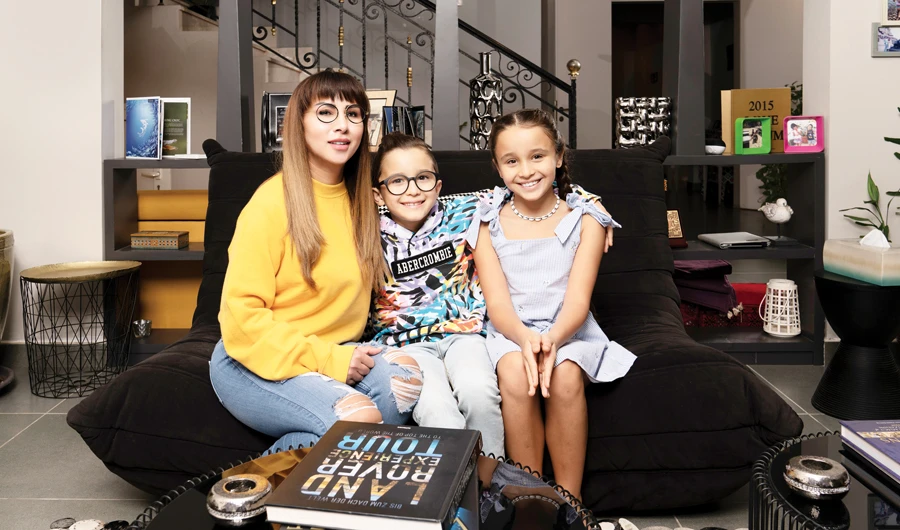 Alaa Bahri and her twins Cayan and Maleeka. (AN photo by Ziyad Alarfaj)