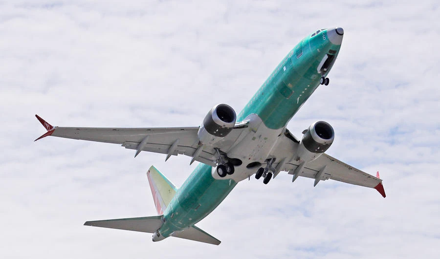 In this May 8, 2019, file photo, a Boeing 737 MAX 8 jetliner being built for Turkish Airlines takes off on a test flight in Renton, Wash. (AP)