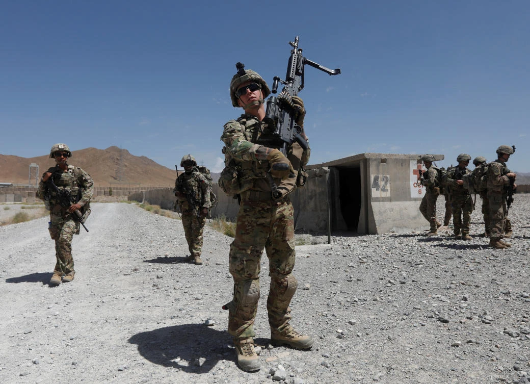 US troops patrol at an Afghan National Army base in Logar province, Afghanistan. (Reuters file photo)