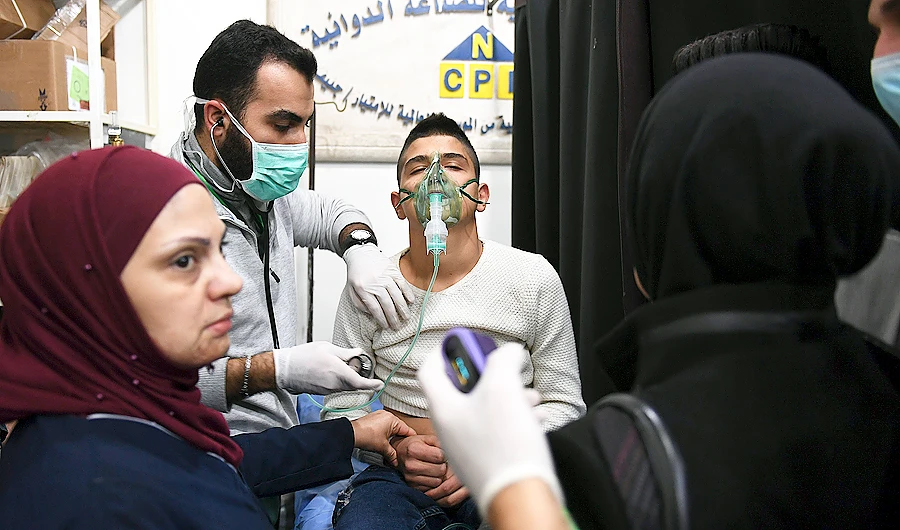 A Syrian boy receive treatment at a hospital in the regime controlled Aleppo. (File/AFP)