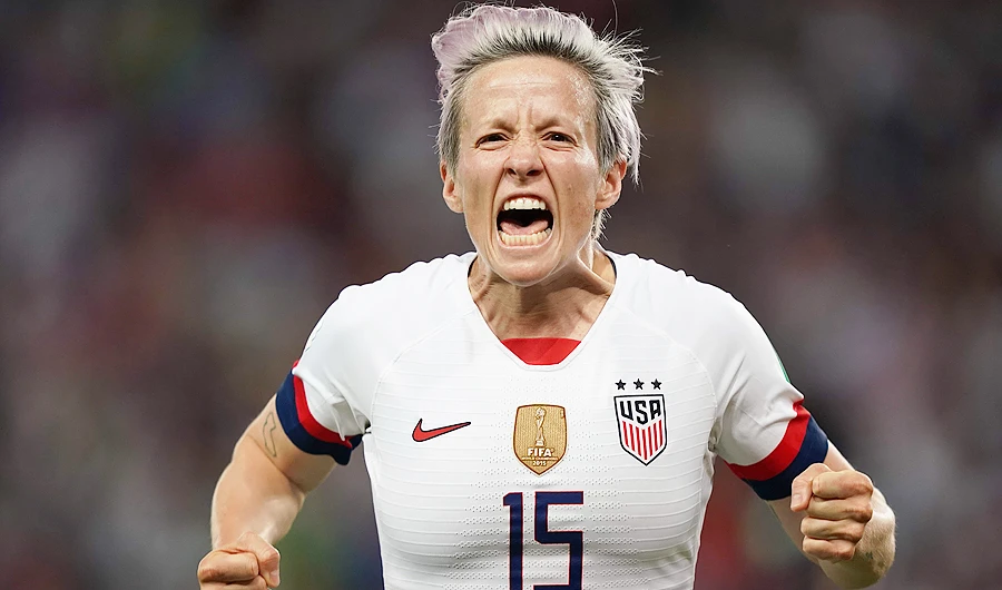 Megan Rapinoe two goals mean the holders march on. (AFP)