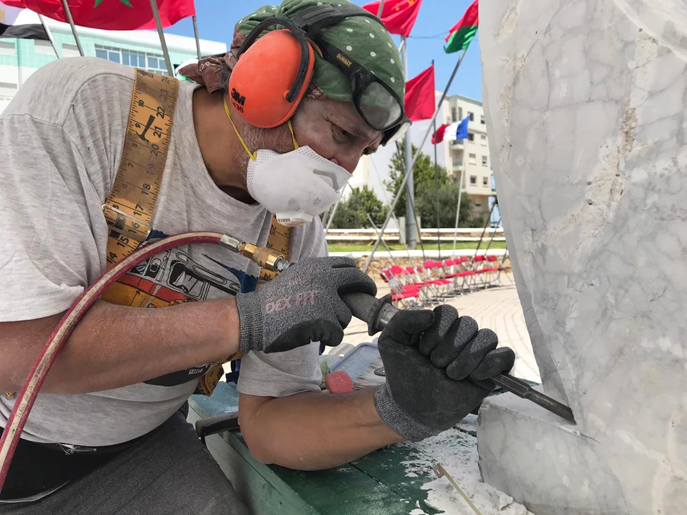 Sculptor Kamal Almualem at the Tetouan International Sculpture Symposium in (Morocco. Photo/Supplied )