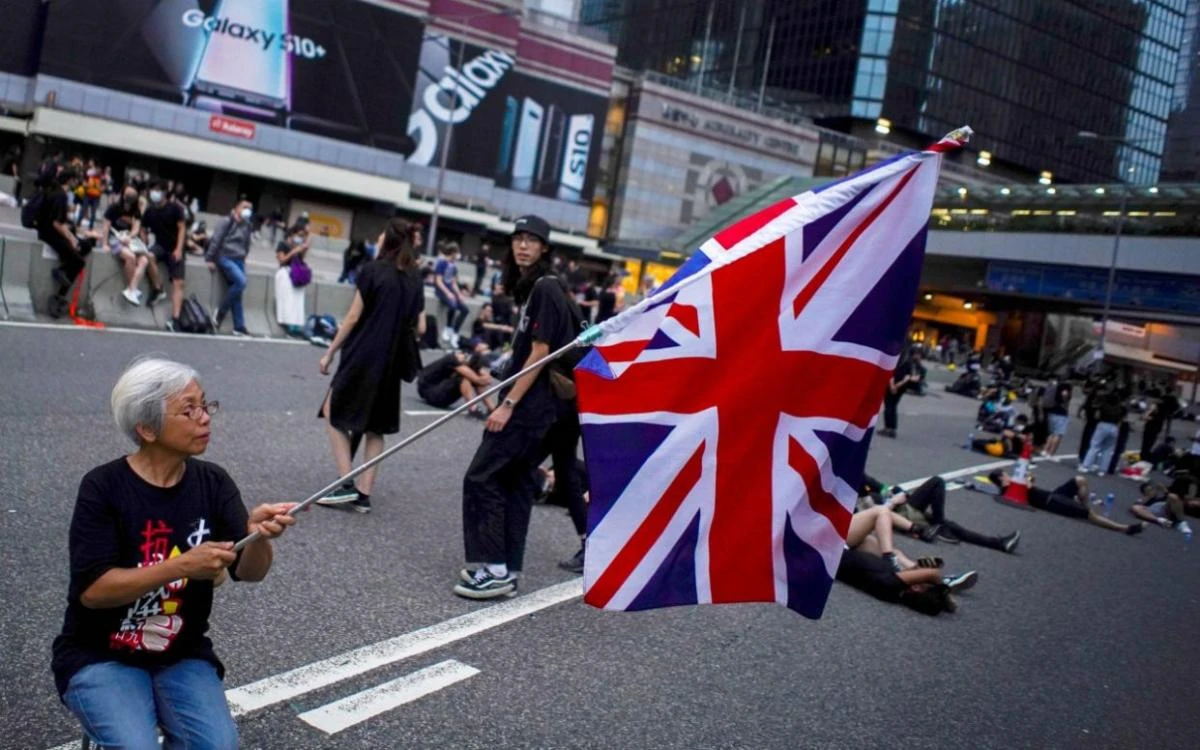 The Union Jack has featured in some anti-government protests. (Reuters)