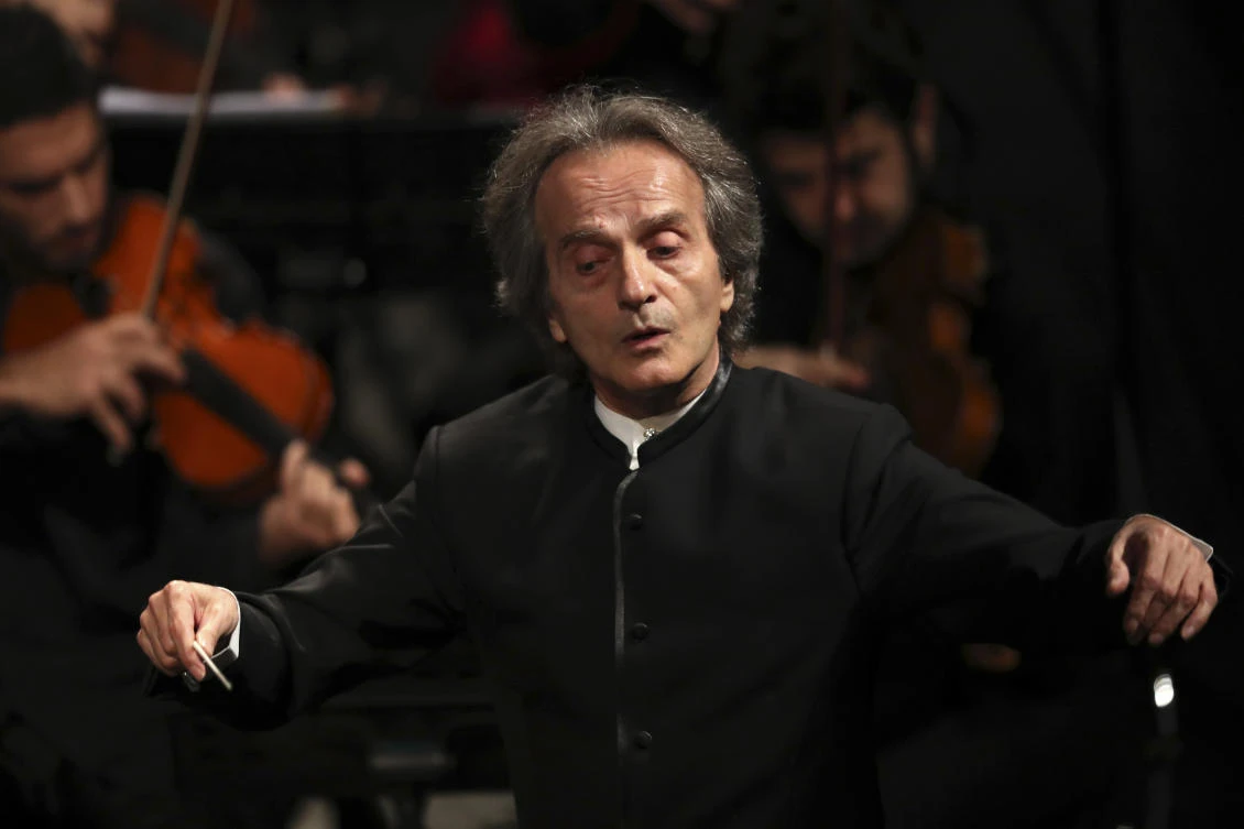 Shahrdad Rohani, Tehran Symphony Orchestra’s charismatic music director, says he is proud of his homegrown crop of young musicians. (AP)