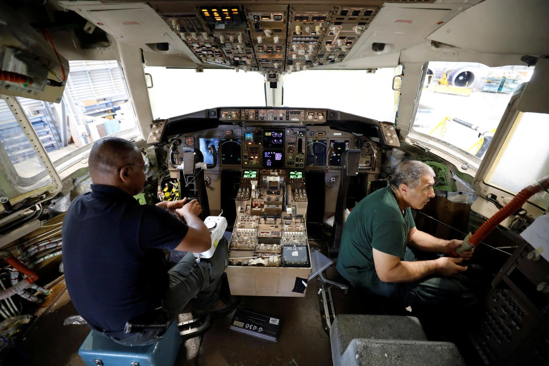 Israel Aerospace Industries workers have converted about 80% of Amazon's fleet of around 40 aircraft from passenger to cargo use. (Reuters)