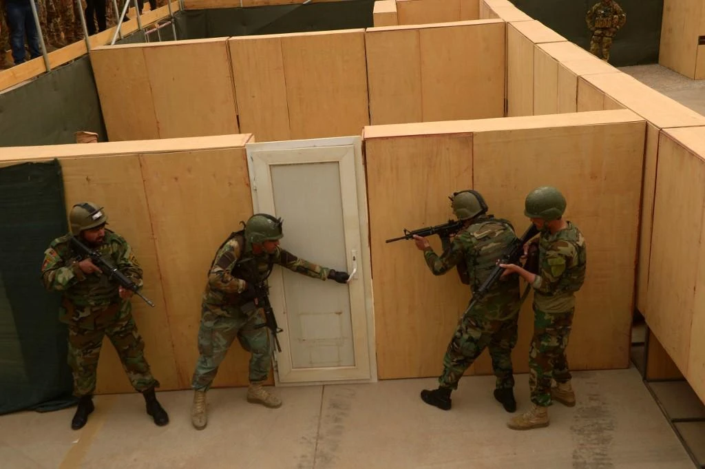 Afghan National Army commandos take part in a military exercise at a training center in Herat in this November 11, 2017 file photo. (AFP)