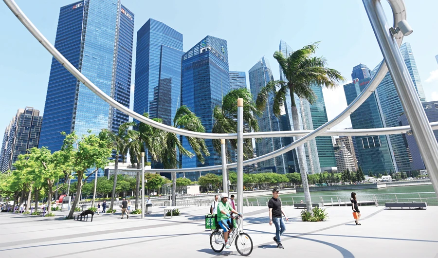 Singapore is often seen as a bellwether for the health of the global economy, and its slump is evidence that momentum has slowed across Asia. (AFP)
