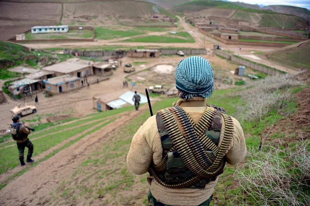 Soldiers walk in formation during an operation against the Taliban in Bala Morghab district of Badghis province in this March 26, 2017 file photo. (AFP)