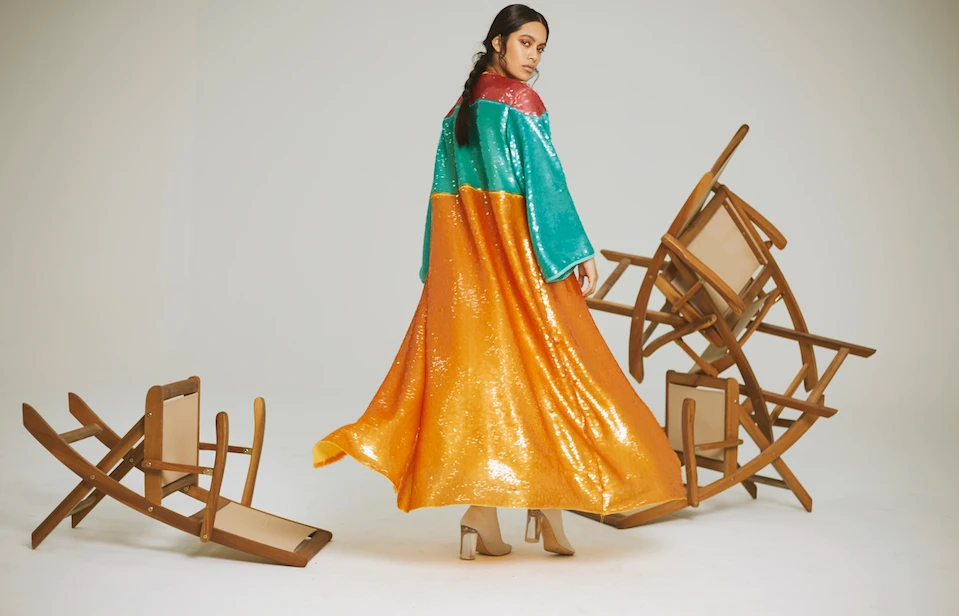 A model in clothes designed by Dima Ayad. (Supplied)